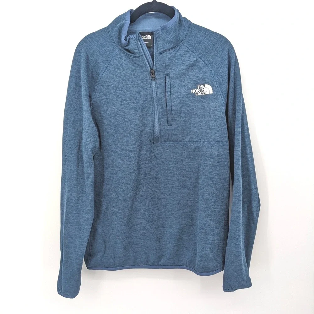 The‎ North Face Canyonland Sweater Mens Small Blue Quarter Zip Fleece Pullover